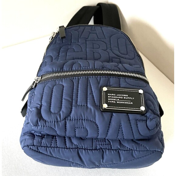 New Marc Jacobs Quilted Nylon Backpack Azure Blue - Picture 3 of 6